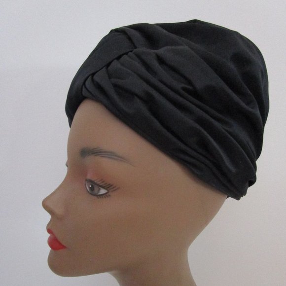 Black Silk Turban Hat Bespoken Private Collection Church - Picture 2 of 9